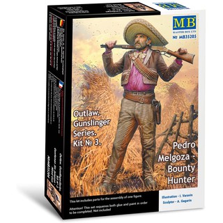 ฟิกเกอร์โมเดล Master Box Model 1/35 MB35205 "Outlow. Gunslinger series. Kit No. 3. Pedro Melgoza - Bounty Hunter"