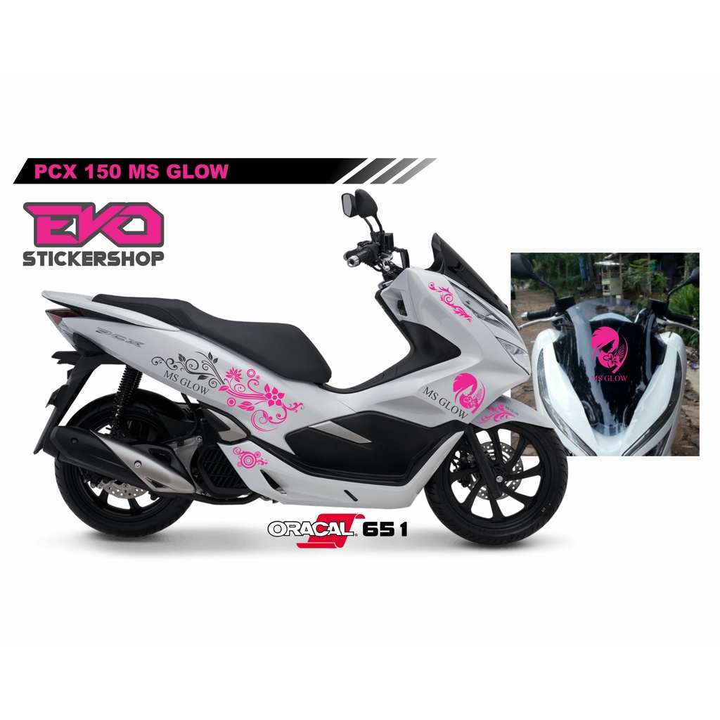 PCX 150 WHITE สติ๊กเกอร์ตัดสติ๊กเกอร์ pcx ms เรืองแสง