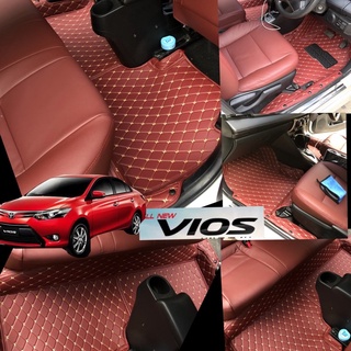 พรมรถยนต์6D รุ่น VIOS 2003-2022 (พร้อมกิฟล้อคเพิ่มความกระชับ(เกรดหนังหลังหนาม กันน้ำ)