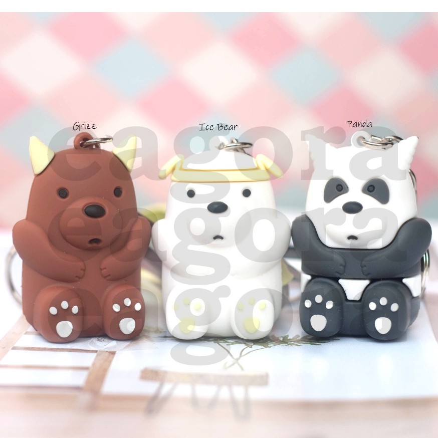 GANTUNGAN We Bare Bear Angel Devil Panda WBB พวงกุญแจน่ารักที่ไม่ซ้ํากันน่ารักกระเป๋าพวงกุญแจ