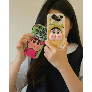 💕พร้อมส่ง💕iPhone 14 13 12 11 Pro Max เคส for เคสไอโฟน11น่ารัก 3D สามมิติ เครยอนชินจัง บางเบาพกพาง่าย กันกระแทก Case