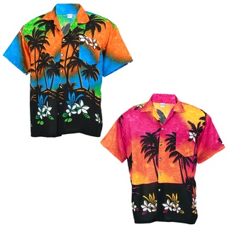 🌴 ไซส์ S XL เสื้อเชิ้ตฮาวาย เสื้อลายดอก Hawaiian Shirt Aloha Holiday HW257