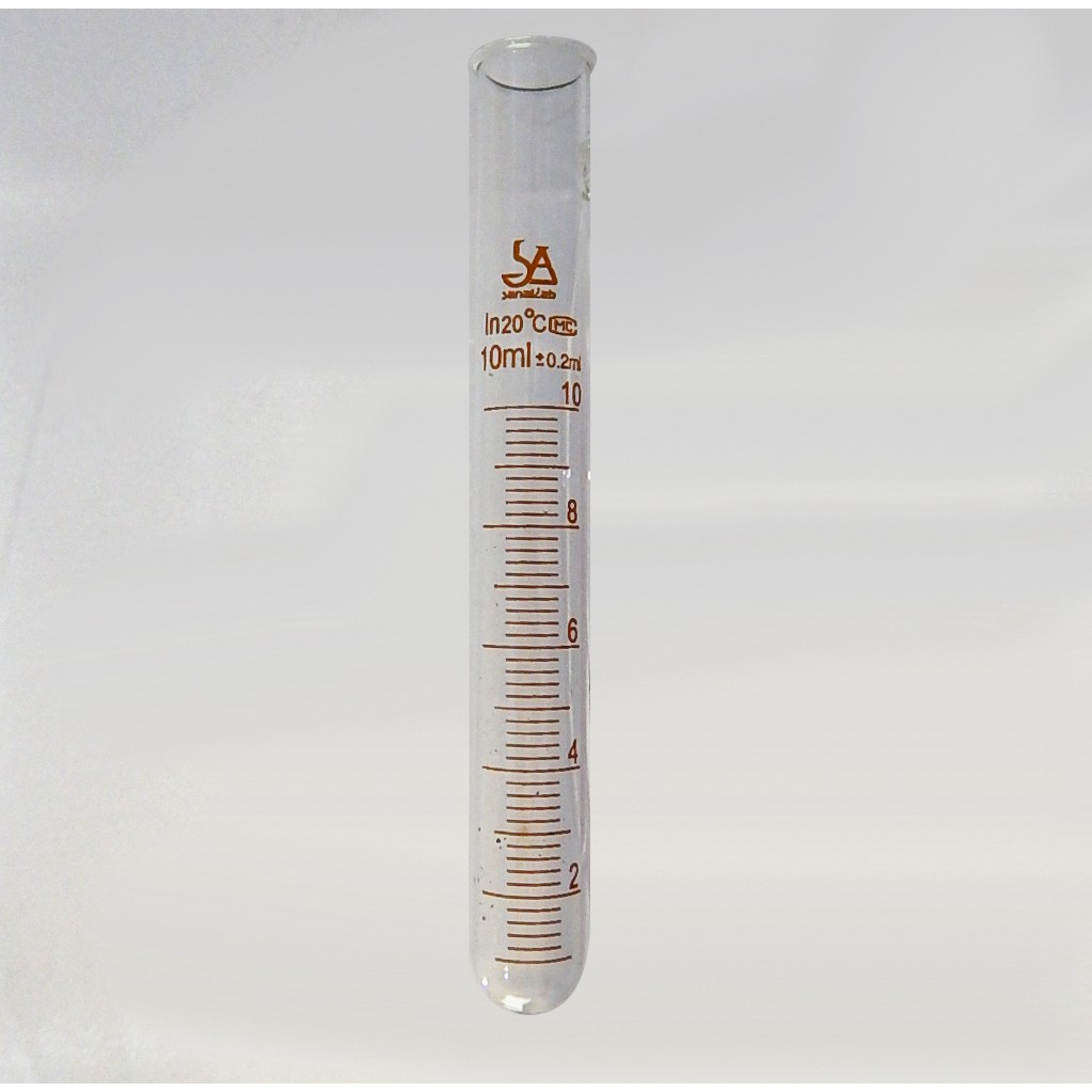 หลอดทดลองมีสเกล 10 มิลลิลิตร (5 ชิ้น/ชุด) Test Tube with Graduation 10 ml. (5 pieces)