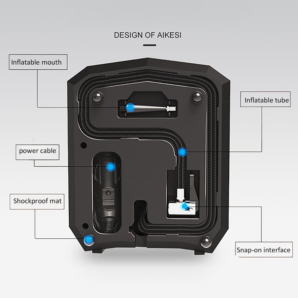 Tool Box Car Air Compressor Intelligent Tire Inflatable Pump 12V Portable Auto Tyre Inflator for Car Tire Tyre Inflator