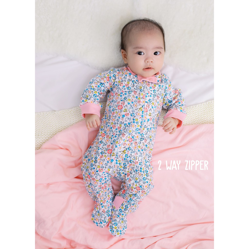 Zuper Mom ชุดหมีเด็กอ่อน ซิป รุ่น 2 WAY ZIPPER บอดี้สูทเด็กอ่อน ชุดเด็กแรกเกิด สำหรับเด็ก 0-24 เดือน no.9004