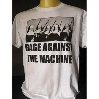 เสื้อวงนำเข้า Rage Against The Machine Nuns with Guns Nu Metal Hiphop Rock Rap Retro Style Vintage T-Shirt