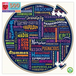 eeBoo 100 Great Words 500 pc Rd Puzzle จิ๊กซอว์รูปคำศัพท์ที่ยอดเยี่ยมแบบ 500 ชิ้น