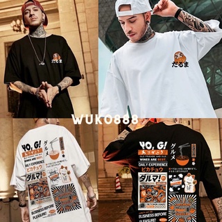 WK [M～5XL]⚡️เสื้อยืด⚡️YO.G เวอร์ชั่นภาษาญี่ปุ่นคอกลม แขนสั้น แฟชั่นและการพักผ่อน #W18