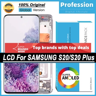 อะไหล่หน้าจอสัมผัสดิจิทัล LCD 100% สําหรับ Samsung Galaxy S20 G980F G980F DS S20 Plus G985F