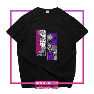 Tee เสื้อขาว Jojo s Bizarre Adventure Golden Wind Dobio Diablo Boss อะนิเมะเสื้อยืดแขนสั้น9@R