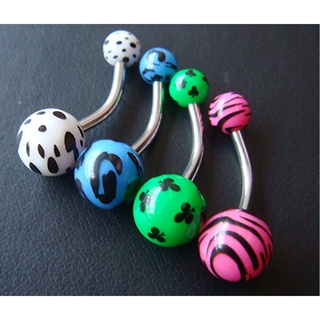 เซท 4 ชิ้น จิวสะดือ จิวหู จิวเจาะร่างกาย ประดับ เจาะสะดือ 1.6มิล mm belly rings navel ear bar bodyjewelry bodypiercing