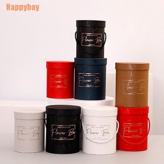 (Happybay) กล่องกระดาษ ทรงกลม ลายดอกไม้ 1 ชิ้น