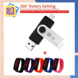 Ready Stock usb otg ความเร็วสูง 32 GB 2.0 ไดรฟ์ปากกาแฟลชไดรฟ ปากกาไดรฟ์ USB Stick จัดเก็บข้อมูลภายนอก พร้อมนาฬิกาข้อมือน