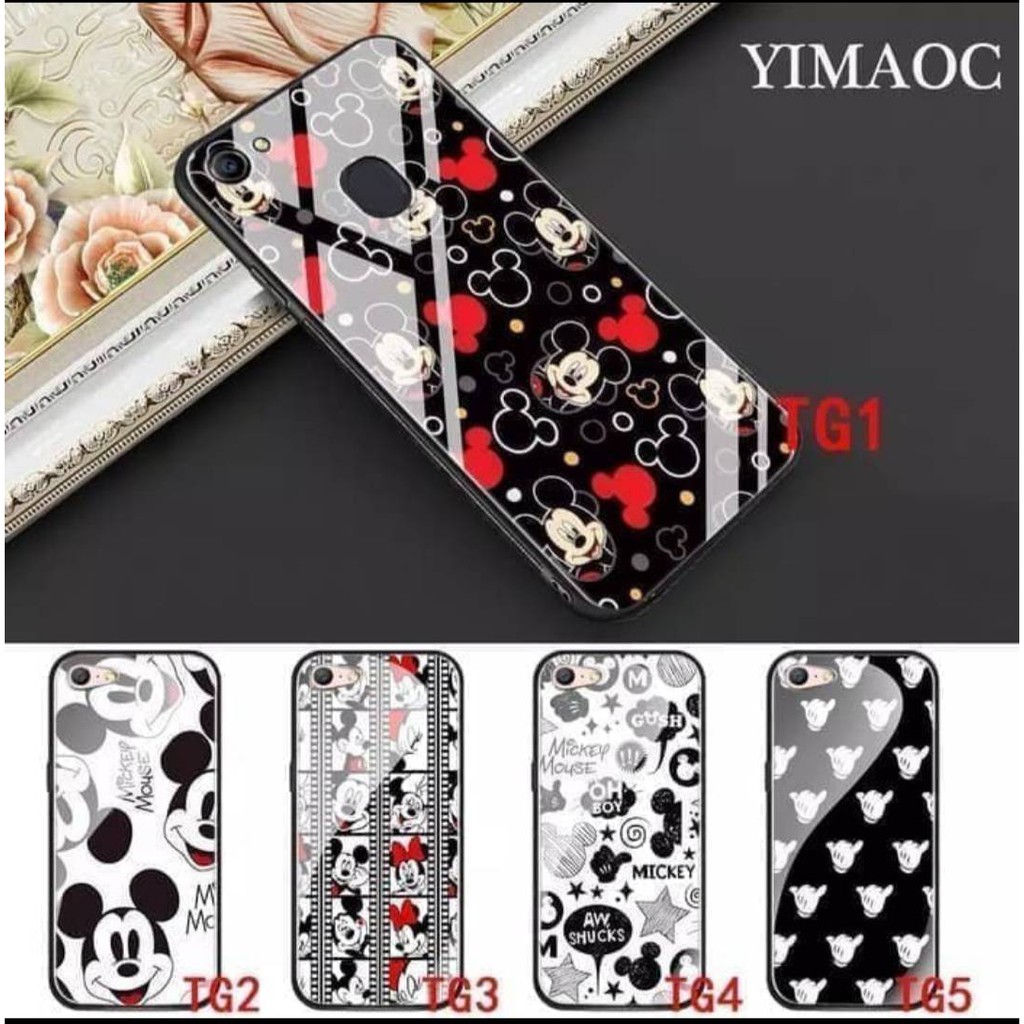 XIAOMI MI 8, MI 8 SE, MI 9 PREMIUM CASE CASING GLASS MICKEY MOUSE MOTIF 2
