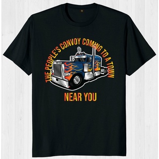 เสื้อยืด พิมพ์ลาย Freedom Convoy The PeopleS Convoy Coming To A Town Near You Politics สําหรับผู้ชายS-5XL