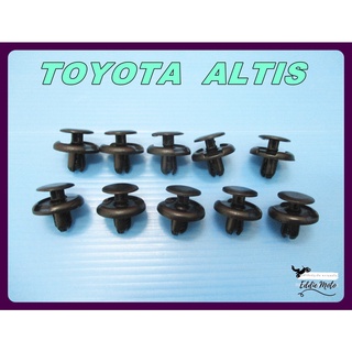 TOYOTA ALTIS ENGINE COMPARTMENT COVER LOCKING CLIP SET (10 PCS.) "BLACK"  // กิ๊บกดบังฝุ่นใต้เครื่อง โตโยต้า อัลติส สีดำ