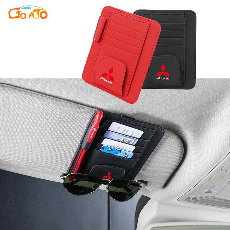 Gtioato รถ sun visor รถผู้ถือบิลธุรกิจปากกาแว่นตากันแดดกล่องสําหรับ Mitsubishi Mirage Xpander Attrage Triton Mirage Pajero Attrage Strada L300 Outlander