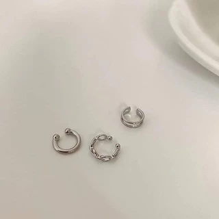 พร้อมส่งจากไทย ❣️ (H32) ต่างหูแฟชั่น จิวหู แบบหนีบ ไม่ต้องเจาะ ยกเซ็ท 3 ชิ้น