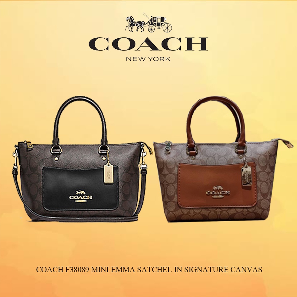 COACH F38089 MINI EMMA SATCHEL IN SIGNATURE CANVAS