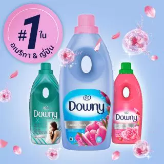 Downy ดาวน์นี่ น้ำยาปรับผ้านุ่ม กลิ่นหอมสดชื่นยามเช้า แบบเติม 460มล Sunrise Fresh Fabric Softener Refill 460ml. x 4ถุง