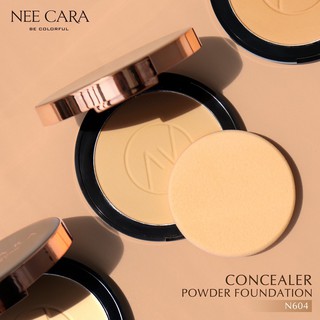 แป้งพัฟ นีคาร่า แป้งผสมรองพื้น NEECARA POWDER CAKE N604