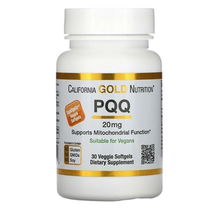 California Gold Nutrition PQQ 20 mg 30 Veggie Softgels