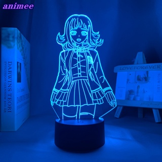 Danganronpa โคมไฟกลางคืน Led อะคริลิค รูป Chiaki Nanami 3d สําหรับตกแต่งห้องนอนเด็ก