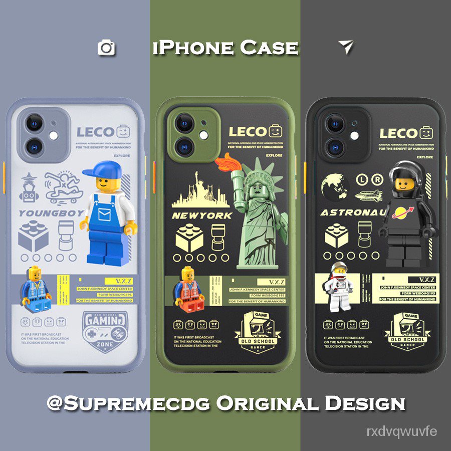 iPhone 12 Case 12 Mini iPhone 7 8 Plus X XS XR XS 11 Pro Max LEGO Cute Doll Phone Casing Fashionable Couple Phone Camera