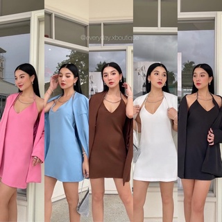 Blazer Dress✨(530฿ฟรีส่ง) ลุคใหม่สุดจึ้งพร้อมสับ!! มาคู่กัน2ชิ้น ว้าวปังมากคร่าา เบลเซอร์ทรงเดรสยาว คอเรียบ มีกระเป๋า