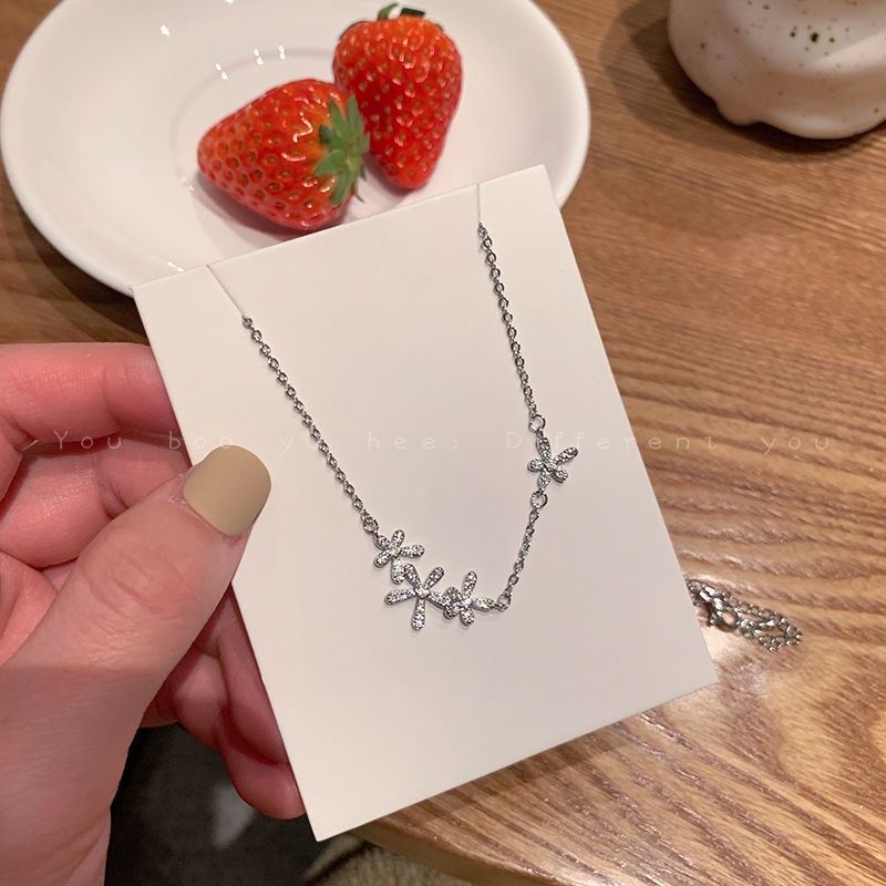 เครื่องประดับ สร้อยคอ จี้รูปลูกศร หัวใจ หมี ดอกไม้ เชอร์รี่ ดาว ผีเสื้อ ประดับเพทายเทียม และไข่มุก และพลอยเทียม สไตล์เกาหลี แฟชั่นสําหรับผู้หญิง