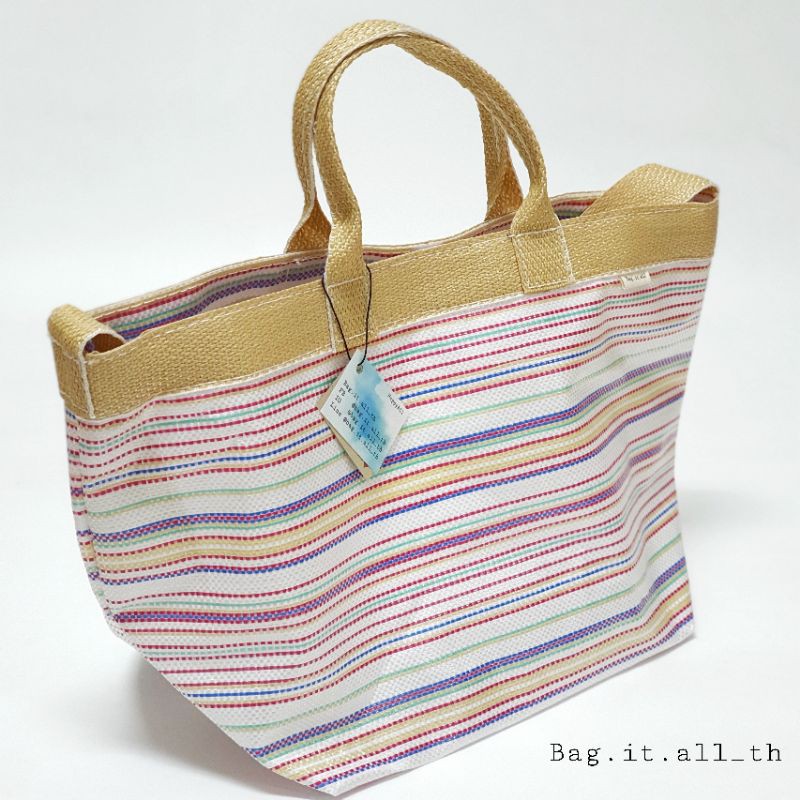 กระเป๋าพลาสติกสาน HappyAll CCเบจ