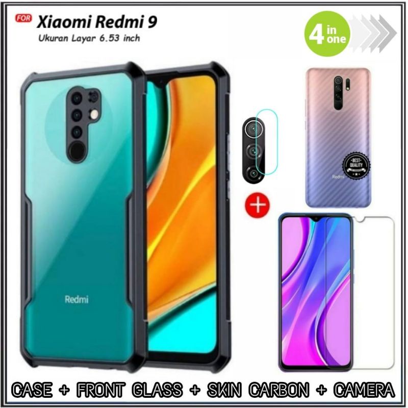 Mondi Store 4in1 Case Package Xiaomi Readmi 9 /7A /9T /9A /9s /Note 9 /9 Pro /7 /10 /8 /8 Pro /7 Pro