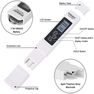 Kiprun เครื่องทดสอบคุณภาพน้ําดิจิทัล แบบพกพา 3 In1 TDS Temp EC 0-9990ppm ​เครื่องมือวัดความบริสุทธิ์ของน้ํา
