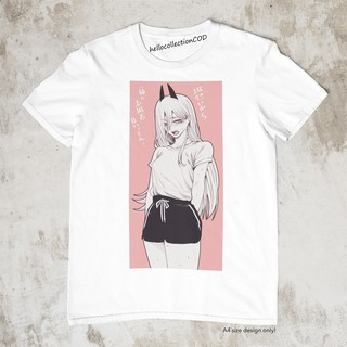 Anime Shirt Chainsaw Man - Power Shy Anime Shirt เสื้อยืด