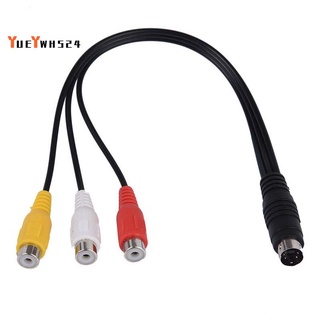 4 Pin S-Video To 3 Rca Female Tv อะแดปเตอร์สายเคเบิ้ลแล็ปท็อป