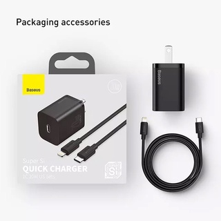 ⚡️ลดราคา⚡️Baseus Set หัวชาร์จ + สายชาร์จ 20W Set Super Si Quick Charger 1C