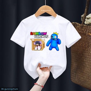 เสื้อยืดแขนสั้น พิมพ์ลายเกม Roblex Rainbow Friends ตลก สําหรับเด็กผู้ชาย และเด็กผู้หญิง