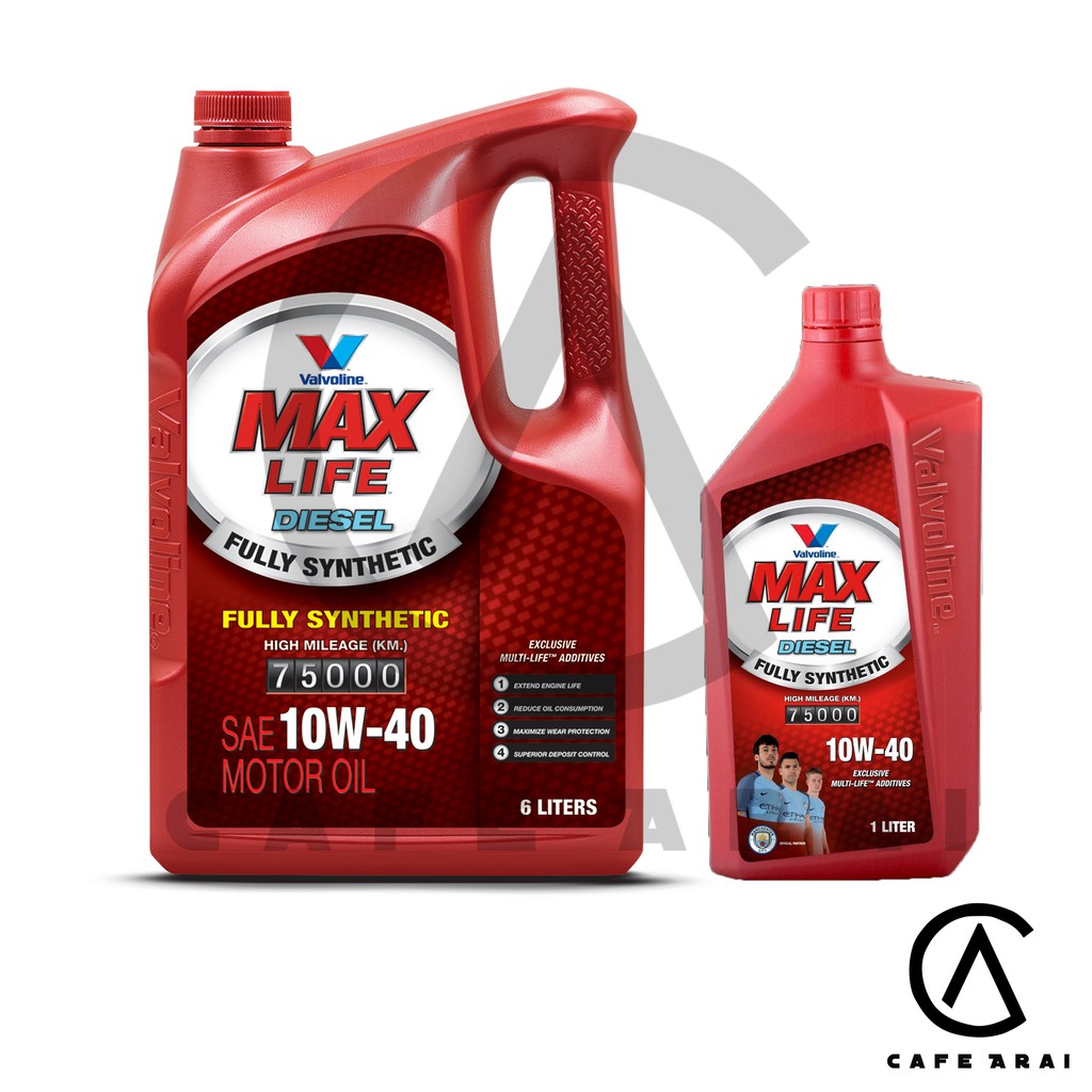 น้ำมันเครื่อง ดีเซล สังเคราะห์แท้ 10W-40 (แมกซ์ไลฟ์ ดีเซล) ขนาด 6+1 ลิตรValvoline (วาโวลีน) MAXLIFE DIESEL ขนาด 6+1 ลิต