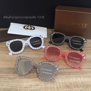 Eyewear_by.tm  แว่นกันแดด ขอบแต่งลาย รุ่น  STAR สีดำ ขาว ใส ชมพู