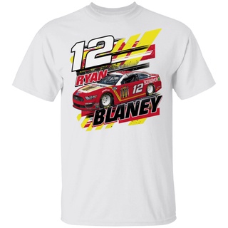 เสื้อยืดผ้าฝ้ายพิมพ์ลาย เสื้อยืดแขนสั้น พิมพ์ลายกราฟฟิค Ryan Blaney สีขาว สําหรับผู้ชาย ไซซ์ s - 5xl