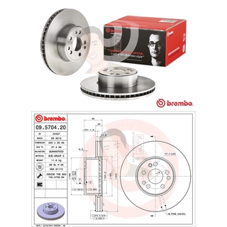 09 5704 20 จานเบรค ล้อ F (ยี่ห้อ BREMBO) รุ่น HC Benz W140 S280-500 ปี1991-1998***ราคาต่อข้าง