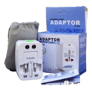 MU Universal Travel 2USB Adaptor ALL IN ONE Universal Travel Adapter หัวแปลงขาปลั๊ก ใช้งานได้ทั่วโลก มีจำหน่ายทั่วโลก