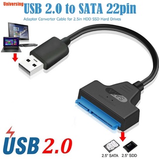 (Universing) Usb 2. อะแดปเตอร์แปลงสายเคเบิ้ลฮาร์ดดิสก์ไดรฟ์ 0 To Sata 22 Pin