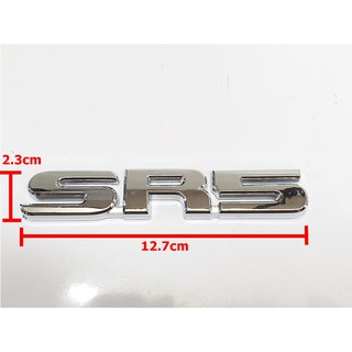 ป้ายโลโก้พลาสติกโครเมี่ยม SR5 สำหรับ TOYOTA ขนาด 12.7.0x2.3cm ติดตั้งด้วยเทปกาวสองหน้าด้านหลัง