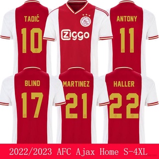 เสื้อกีฬาแขนสั้น ลายทีมชาติฟุตบอล AFC Ajax 2022 2023 ชุดเหย้า สําหรับผู้ชาย และผู้หญิง