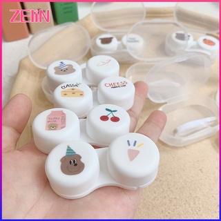 【ZELIN】✨Cheap Price ✨Cute Size 🌈Cartoon Contact Lens Case Cartoon Pattern Contact Lens Box Contact Lens Holder