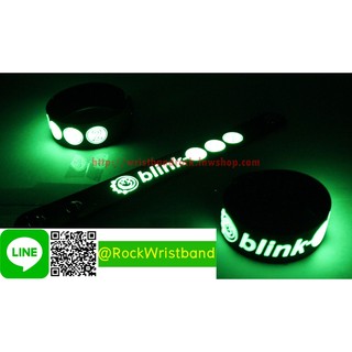 BLINK-182 ขายริสแบนด์เรืองแสง บลิงก์-182 BLK9GA Wristband สายรัดข้อมือวงร็อค