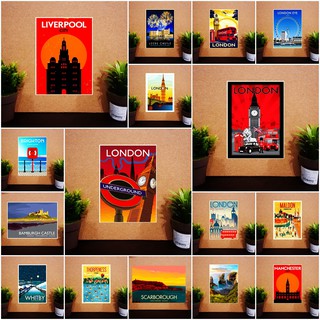 แม่เหล็กติดตู้เย็น อังกฤษ 2 × 3 นิ้ว ของฝาก ของที่่ระลึก Souvenir Fridge Magnet England set T 2x3"