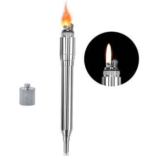 Mini Blowpipe ท่อสแตนเลสสีเงินสําหรับเดินป่าตั้งแคมป์กลางแจ้ง
