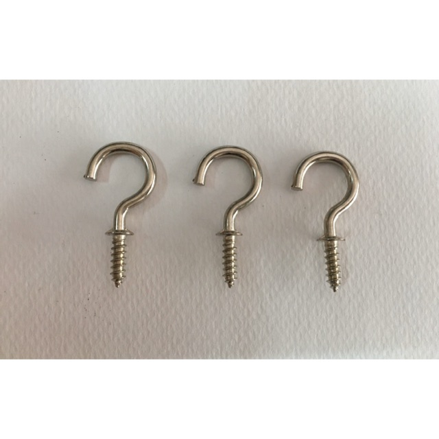 ตะขอ ขนาด 6 หุน จำนวน 144 ตัว ที่แขวนของ ที่แขวนกุญแจ ที่ห้อยของ Cup Hook DIY ขนาด 3/4” สีโครเมียม